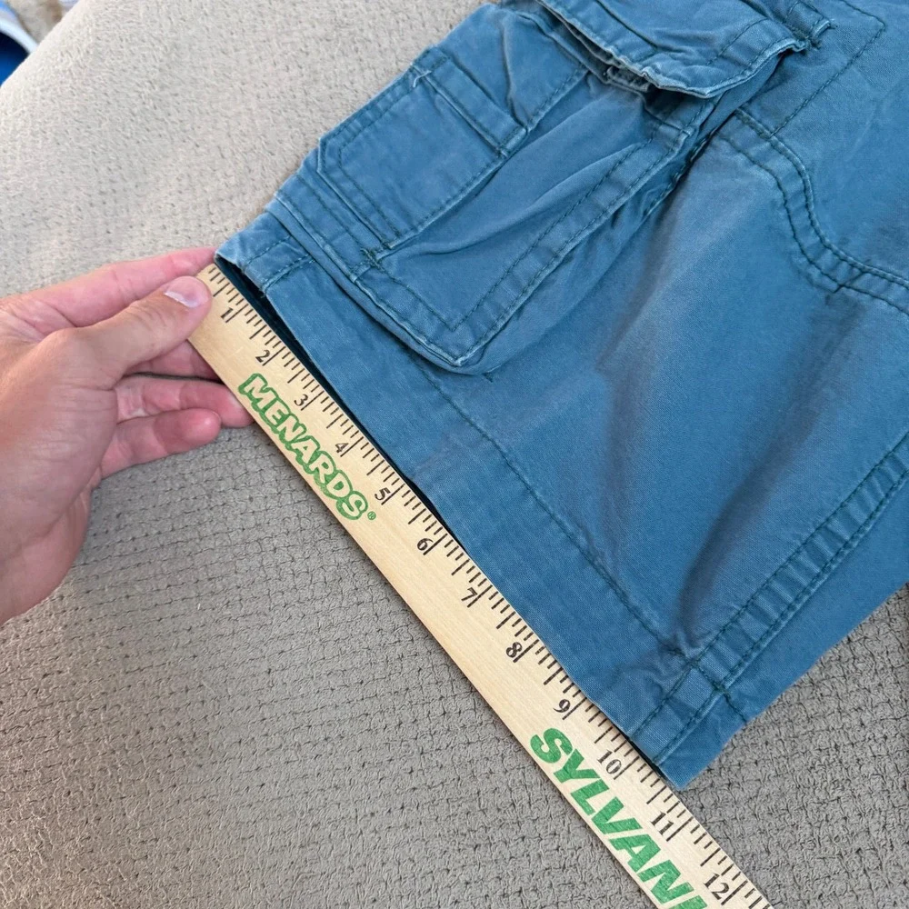 Vintage 2000s Aeropostale SoCal Surf Champs Blue Cargo Shorts Size 27 Belted
